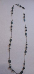 Long Olive Green & Black Bead Chain Necklace Fashion Costume Jewelry