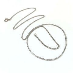 Small Silver Colored Base Metal Curb Chain Necklace (18 Inches) (FC20)