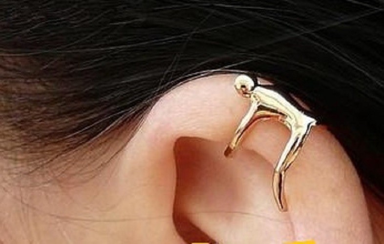 Ear Cuffs Earrings Climbing Man Golden Color Ear Cuff No Piercing Free Shipping