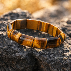 Natural Tiger Eye Gemstone Stretch Bracelet Healing Crystal Bracelet Gift