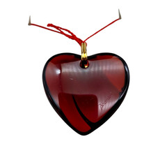Baccarat Crystal Ruby Red Heart Pendant – New In Box