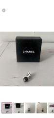 CHANEL Dangle Drop Earring Black White Resin Fashion with Box (Single earring)