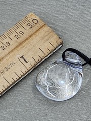 Authentic Baccarat Galet Clear Crystal Pendant Necklace Leather Cord 30mm France