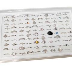 Bulk Lots 50 Antique Silver Bohemia Vintage Rings Mix Women Stone Retro Charms