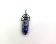 Unbranded Blue White Hexagonal Point Stone Pendant