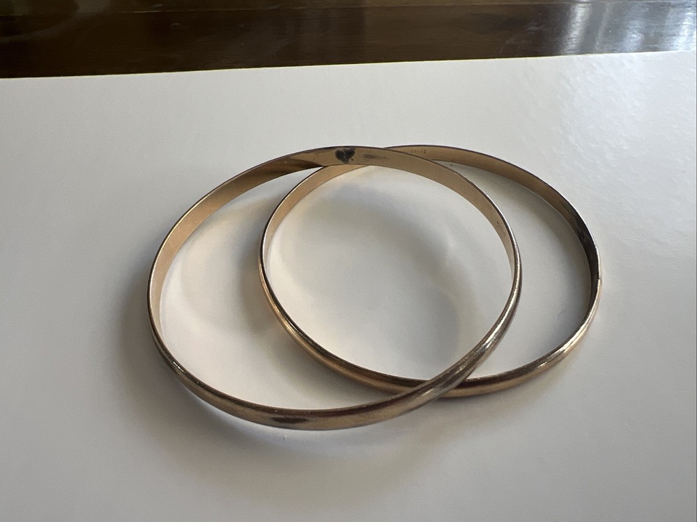 Danecraft Bangle Bracelets12K KT Gold Filled Lot Of 2 25 Inside Dia G2U