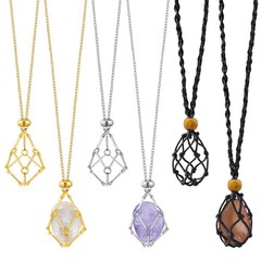 Philbinden 6 Pcs Crystal Necklace Holder Adjustable Empty Stone Holder Neckla…