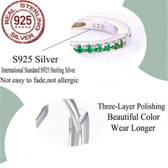 14mm 925 Sterling Silver Small Huggie Hoop Earrings Women Cubic Zirconia Jewelry