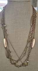 The Limited 2 Strand Gold Tone Aurora Borealis Glass Beaded 19″ Necklace Chain