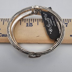 NWT Statement Hinged Cuff Bracelet Lot 3pc Silver & Gold Tone Bamboo Set