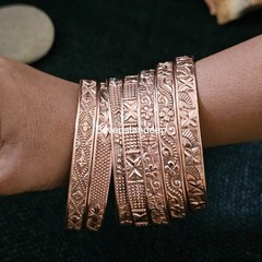Pure Copper Bangles Set Of 7 Bangles Statement Bangles For Women Jewelry NABAA-5