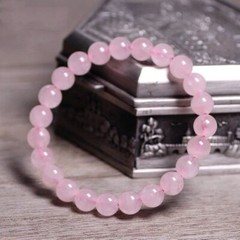 Rose Quartz Beads Dainty Bracelet Pink Natural Gemstone Healing Crystal Bracelet