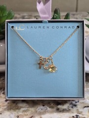 LC Lauren Conrad Women’s Faith Charm Necklace Gold Plated NWT