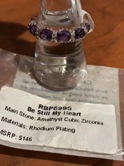Ring Bomb Party RBP6996 Size 9 Amethyst Cubic Zirconia