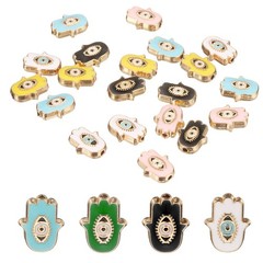 20Pcs, Hand Evil Eye Beads Loose Spacer Beads Pink/Sky Blue/Yellow/Black/White