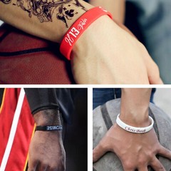 5PCS Custom Debossed Silicone Wristbands Personalized Rubber Bracelets Gifts