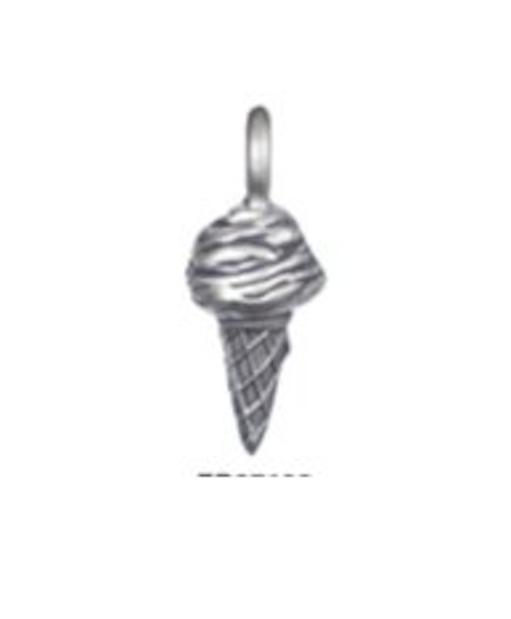 Ice cream Cone Shaped charm Silver Colored Ganz ER27102