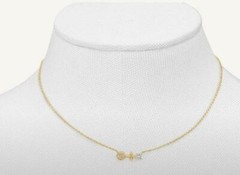 LOUIS VUITTON Collier Petit Monogram Flower Charm WMNS Chain Necklace Gold USED