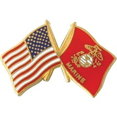 Crossed Flags Lapel Pin