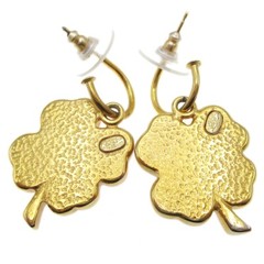 Chanel Clover Dangle Piercing Earrings Gold 03P 120103