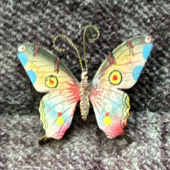 Multicolor Metal Butterfly Brooch Pin, Butterfly Shape, Enamel Look