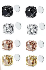 Magnetic Stud Earrings Stainless Steel Women Men 6/8MM Non-Piercing Clip On