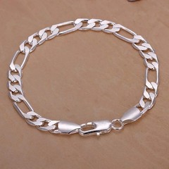 925 Silver Bracelet Chain Figaro Link Band 6–8mm Men Women Wedding 1 Pc