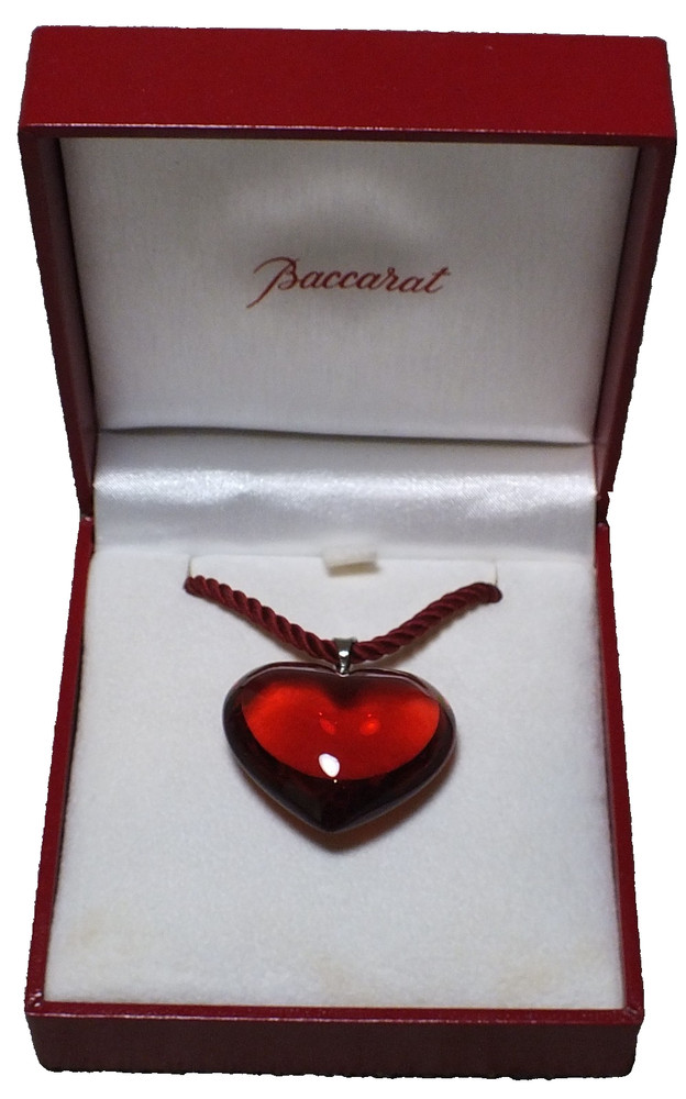 Baccarat Red Heart Crystal Choker Necklace