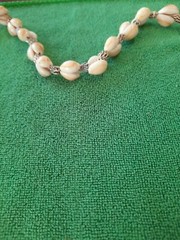 34″ Necklace Lg & Sm SEASHELL STRAND White & Beige From Hawaii Trip 80’s