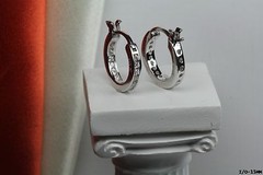 Inside Out Ladies Huggy Hoop Earrings Nickel Free Sterling Silver 925-15mm Round