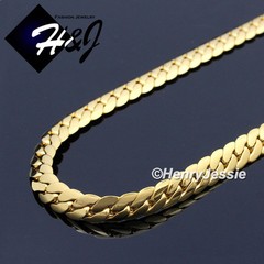 16″-40″MEN Stainless Steel 8mm Gold Plated Miami Cuban Curb Chain Necklace*GN155