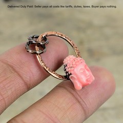 Carved Buddha Shell Stone Copper Designer Sister Handcrafted Pendant Jewelry