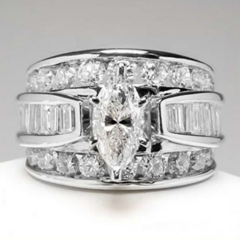Marquise Cut Lab Created Diamond Wedding Ring Cubic Zircon Diamond Jewellery
