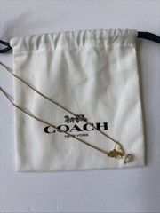 Coach Faux Stone Signature Heritage Pav Icons Butterfly Short Pendant Necklace
