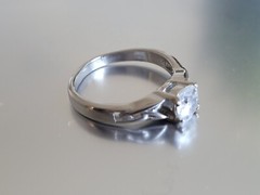 Stainless Steel Celtic Knotted Frame Engagement 6 mm Round Solitaire CZ Ring