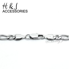 7″-11″MEN WOMEN 316 L Stainless Steel 8mm Silver Figaro Link Chain Bracelet