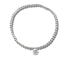Bracelet 6-8in Silver CZ Beaded Stretch Gift with Chocolate Hearts & Card 30th!