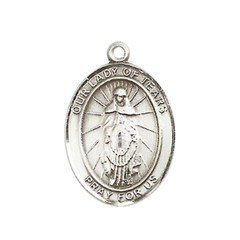 Sterling Silver Our Lady of Tears Medal Pendant 24″ Endless Chain Necklace