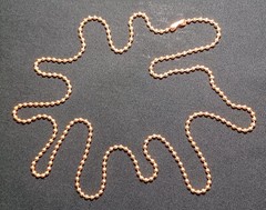 Real Copper Military Dog Tag Chain 2.4mm Ball Bead Necklace Many Sizes Available