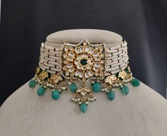 Traditional Indian Kundan Choker Set Indian Bridal Necklace Roz Jewellers.