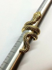 GOLD TONE SNAKE RING Serpent Wrap Statement Cobra Size 6.5