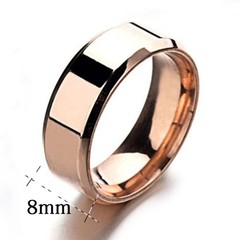Round Shaped Smooth Surface Classic 8mm Stainless Steel Ring Engagement Ring ∂