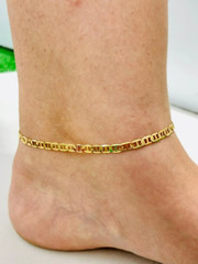Mariner Link Chain Anklet Bracelet 14K Gold Filled Foot Bracelet 10″ Pulsera Pie