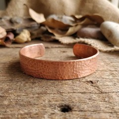 Artisan Hand-Forged Copper Hand-Hammered Rustic Cuff – Handmade Boho Gift