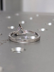 3.50Ct Trillion Cut Simulated Diamond Women Solitary Ring 14k White Gold Plated