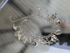 Ocean Sea Charm Bracelet Whale Shells Dolphin Turtle Seahorse Crab Jellyfish Z1