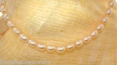 4.5MM SINGLE-STRAND CULTURED FRESHWATER PINK OVAL PEARL YP ANKLET 9″-11″ #1