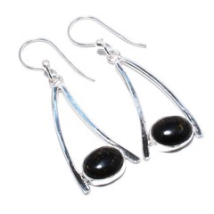Copper Black Turquoise 925 Silver Plated Earring 1.56″ W2490