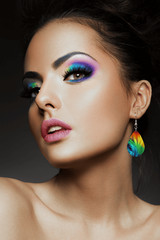 Rainbow Feather Teardrop Dangle Earrings Colorful Pride Sublimated Jewelry