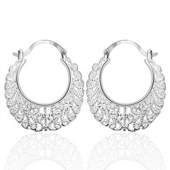925 Sterling Silver Dangle Chandelier Latch Back Pierced Earrings L159